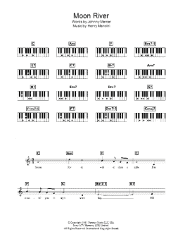 page one of Moon River (Piano Chords/Lyrics)