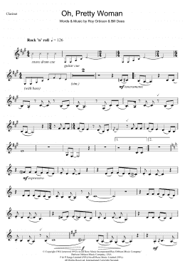 page one of Oh, Pretty Woman (Clarinet Solo)
