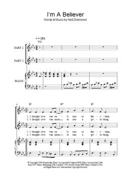 page one of I'm A Believer (arr. Rick Hein) (2-Part Choir)