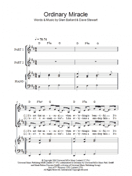 page one of Ordinary Miracle (arr. Rick Hein) (2-Part Choir)
