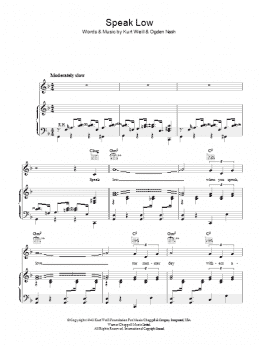 page one of Speak Low (Piano, Vocal & Guitar Chords)