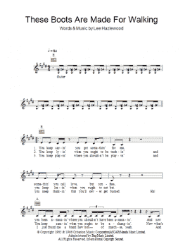 page one of These Boots Are Made For Walking (Lead Sheet / Fake Book)