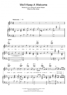 page one of We'll Keep A Welcome (Piano, Vocal & Guitar Chords)