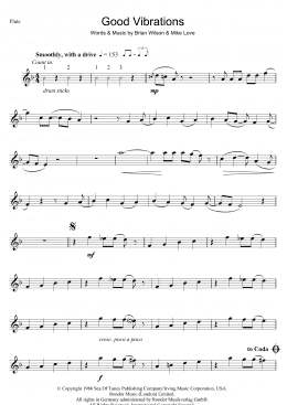 page one of Good Vibrations (Flute Solo)