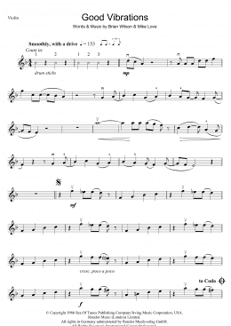 page one of Good Vibrations (Violin Solo)