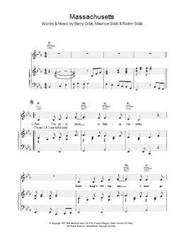 page one of Massachusetts (The Lights Went Out) (Piano, Vocal & Guitar Chords)