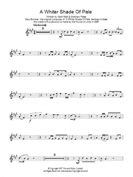 page one of A Whiter Shade Of Pale (Lead Sheet / Fake Book)