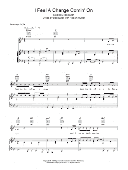 page one of I Feel A Change Comin' On (Piano, Vocal & Guitar Chords)