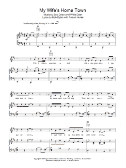 page one of My Wife's Home Town (Piano, Vocal & Guitar Chords)