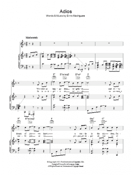 page one of Adios (Piano, Vocal & Guitar Chords)