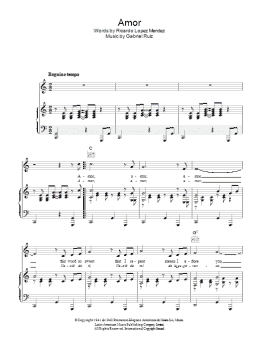 page one of Amor (Piano, Vocal & Guitar Chords)