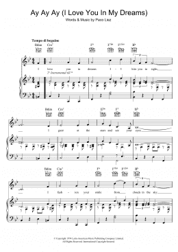 page one of Ay Ay Ay (I Love You In My Dreams) (Piano, Vocal & Guitar Chords)