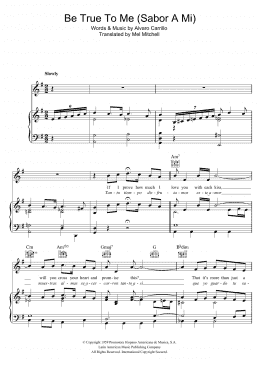 page one of Sabor A Mi (Be True To Me) (Piano, Vocal & Guitar Chords)