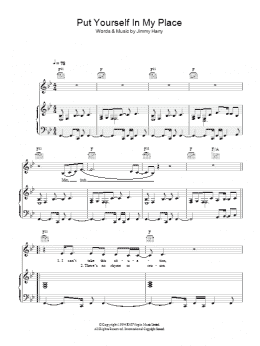 page one of Put Yourself In My Place (Piano, Vocal & Guitar Chords)