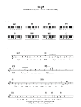 page one of Help! (Piano Chords/Lyrics)