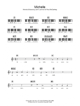 page one of Michelle (Piano Chords/Lyrics)