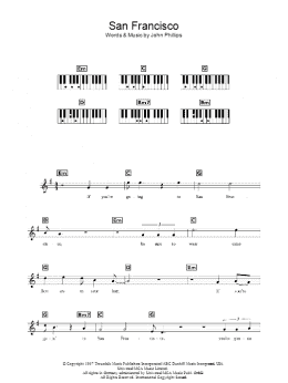 page one of San Francisco (Be Sure To Wear Some Flowers In Your Hair) (Piano Chords/Lyrics)