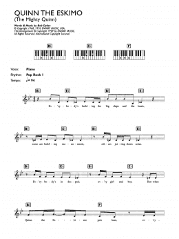 page one of Quinn The Eskimo (The Mighty Quinn) (Piano Chords/Lyrics)