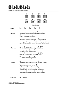 page one of Ob-La-Di, Ob-La-Da (Guitar Chords/Lyrics)