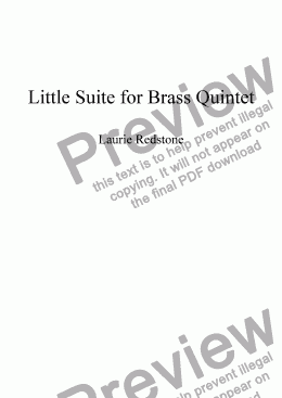 page one of Little Suite for Brass Quintet