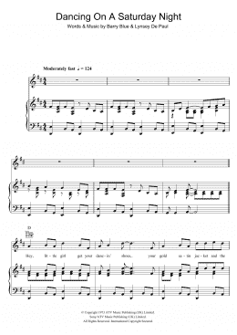 page one of Dancing On A Saturday Night (Piano, Vocal & Guitar Chords)