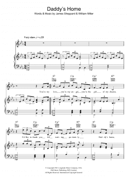 page one of Daddy's Home (Piano, Vocal & Guitar Chords)