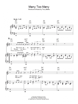 page one of Many Too Many (Piano, Vocal & Guitar Chords)