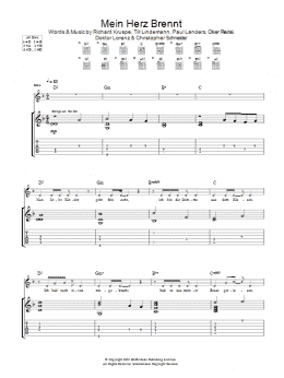 page one of Mein Herz Brennt (Guitar Tab)