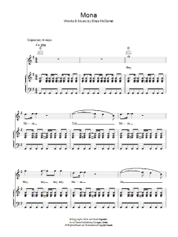page one of Mona (Piano, Vocal & Guitar Chords)