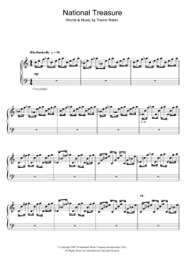 page one of National Treasure (National Treasure Suite/Ben/Treasure) (Piano Solo)
