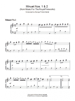 page one of Minuet Nos.1 & 2 (from Music For The Royal Fireworks) (Piano Solo)