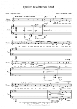 page one of Spoken to a Bronze Head (for mezzo-soprano and piano) (Piano & Vocal)