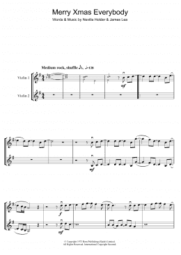 page one of Merry Xmas Everybody (Violin Duet)
