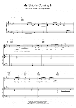 page one of My Ship Is Coming In (Piano, Vocal & Guitar Chords)