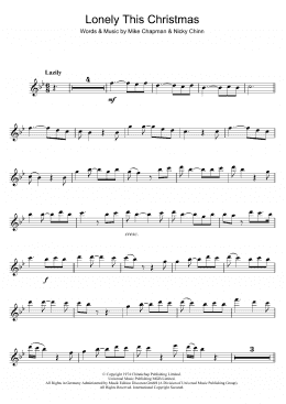 page one of Lonely This Christmas (Flute Solo)