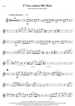 page one of If You Leave Me Now (Flute Solo)