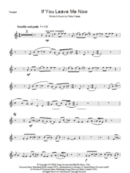 page one of If You Leave Me Now (Lead Sheet / Fake Book)