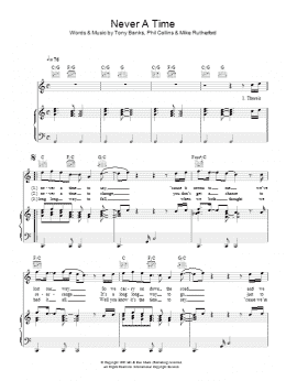 page one of Never A Time (Piano, Vocal & Guitar Chords)