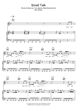 page one of Small Talk (Piano, Vocal & Guitar Chords)
