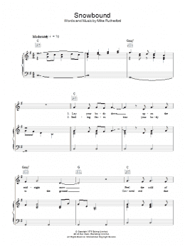 page one of Snowbound (Piano, Vocal & Guitar Chords)