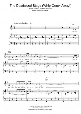 page one of The Deadwood Stage (Whip-Crack-Away) (Piano, Vocal & Guitar Chords)