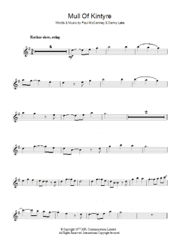 page one of Mull Of Kintyre (Lead Sheet / Fake Book)