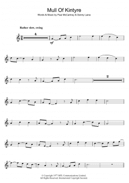 page one of Mull Of Kintyre (Clarinet Solo)