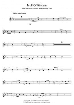 page one of Mull Of Kintyre (Violin Solo)