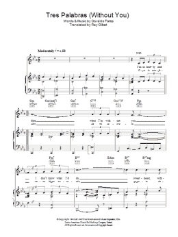 page one of Tres Palabras (Without You) (Piano, Vocal & Guitar Chords)