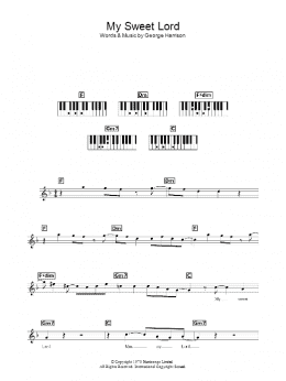 page one of My Sweet Lord (Piano Chords/Lyrics)