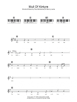 page one of Mull Of Kintyre (Piano Chords/Lyrics)