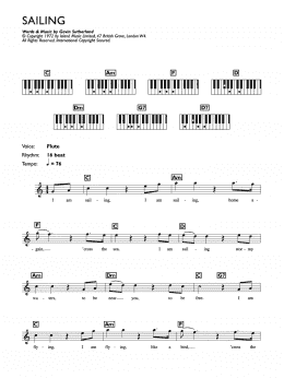 page one of Sailing (Piano Chords/Lyrics)