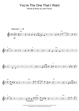 page one of You're The One That I Want (from Grease) (Alto Sax Solo)