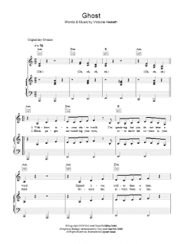 page one of Ghost (Piano, Vocal & Guitar Chords)